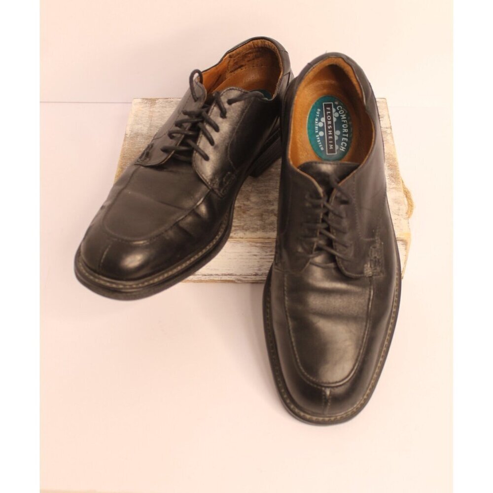 Florsheim ComforTech Men's 10.5 M Black Dress Shoes Leather Classic Dot Matrix